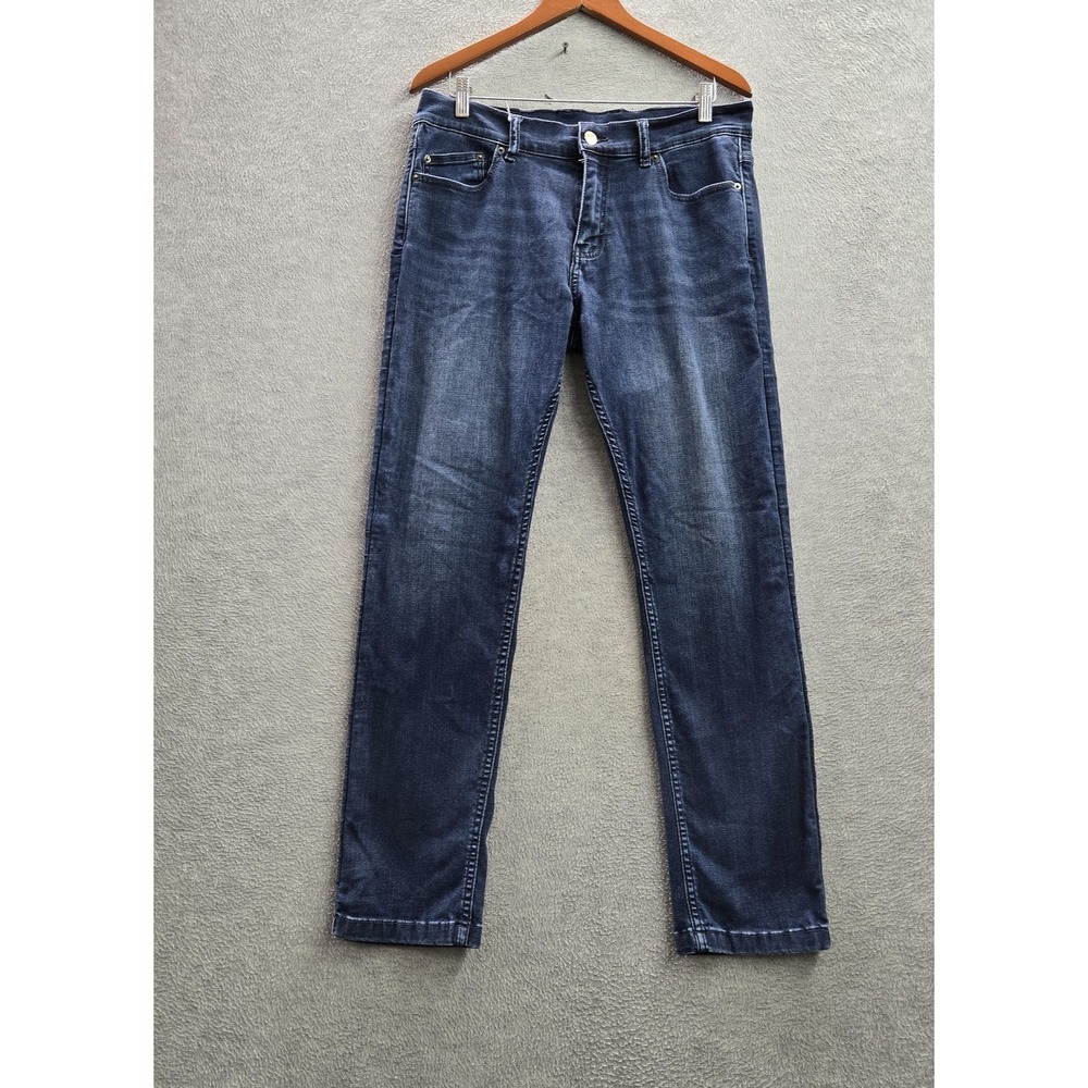 Mugsy Men Jeans 34X32 Blue Denim Fultons Straight‎ Relaxed 30" Inseam